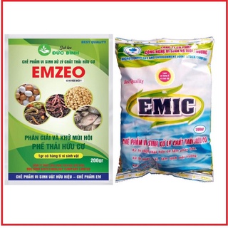 Chế phẩm sinh học EMZEO, EMIC khử mùi hôi, xử lý chất thải hữu cơ - Giải phân nhanh, sạch môi trường - 02 gói