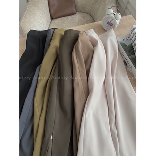 CV699 Chân váy bút chì midi xẻ tà chất lụa AUDREY