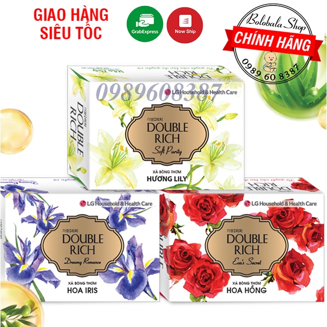 Xà bông cục Double Rich 90g hương hoa cực thơm