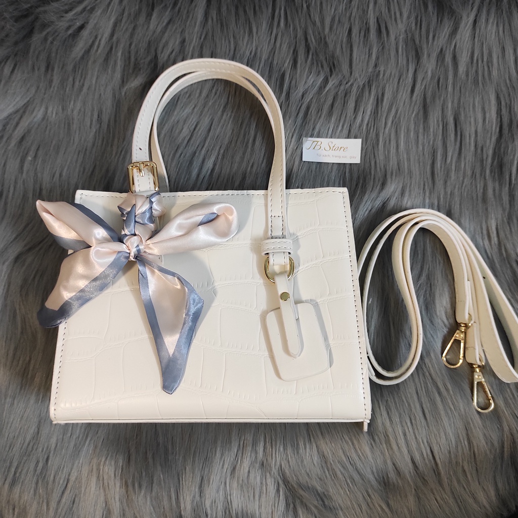 Túi đeo chéo dáng vuông khăn nơ - Hàng loại 1 - TB.Store DC383 20x15x8