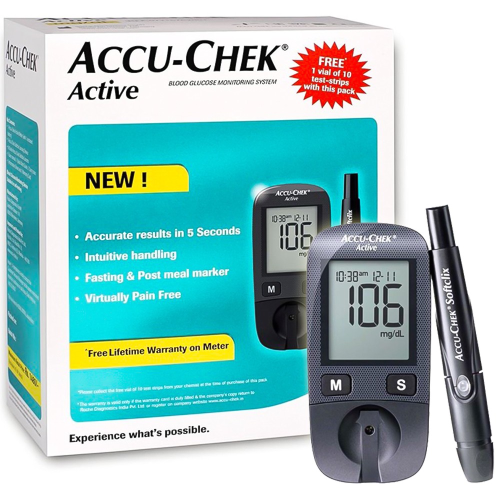 Máy đo đường huyết, que thử đường huyết Accu-Chek ® Active hành chính hãng của Đức