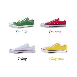 Giày cv 1970s cổ thấp nữ: xanh lá, đỏ tươi, trắng, vàng