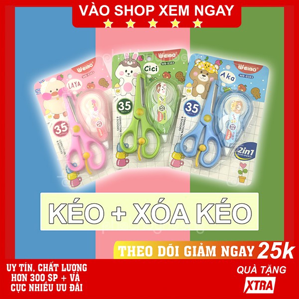 Bộ kéo học sinh và bút xóa kéo cho học sinh sinh viên