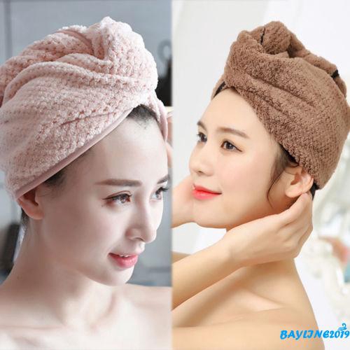 ❀ℳay-New Quick Dry Head Shower Cap Towel Hair Wrap Soft Microfibre Bath Turban