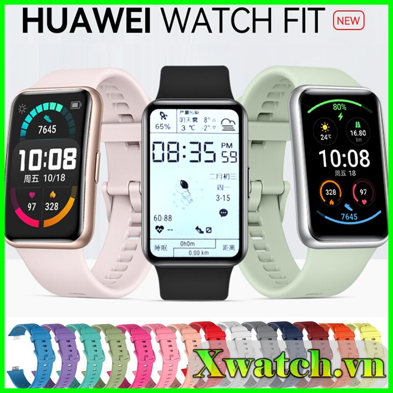 Dây đeo đồng hồ thông minh silicon cho Huawei Watch Fit khóa gài