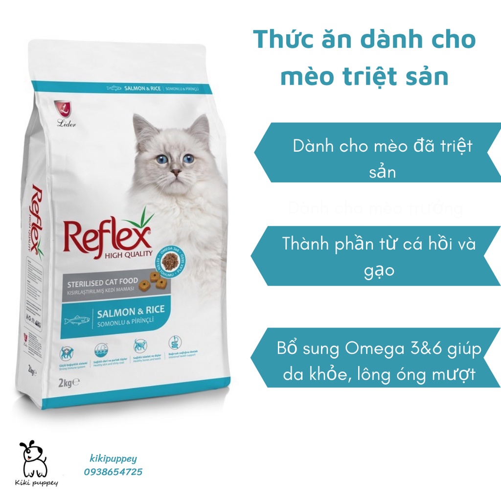 Thức ăn hỗ trợ tiết niệu cho mèo đã triệt sản Reflex Sterilised Cat Food Salmon &amp; Rice