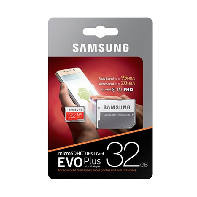 Thẻ nhớ 32GB Micro SD Samsung Evo Plus 95MB/s U1 Class 10 (Kèm Adapter) - Hãng phân phối thức