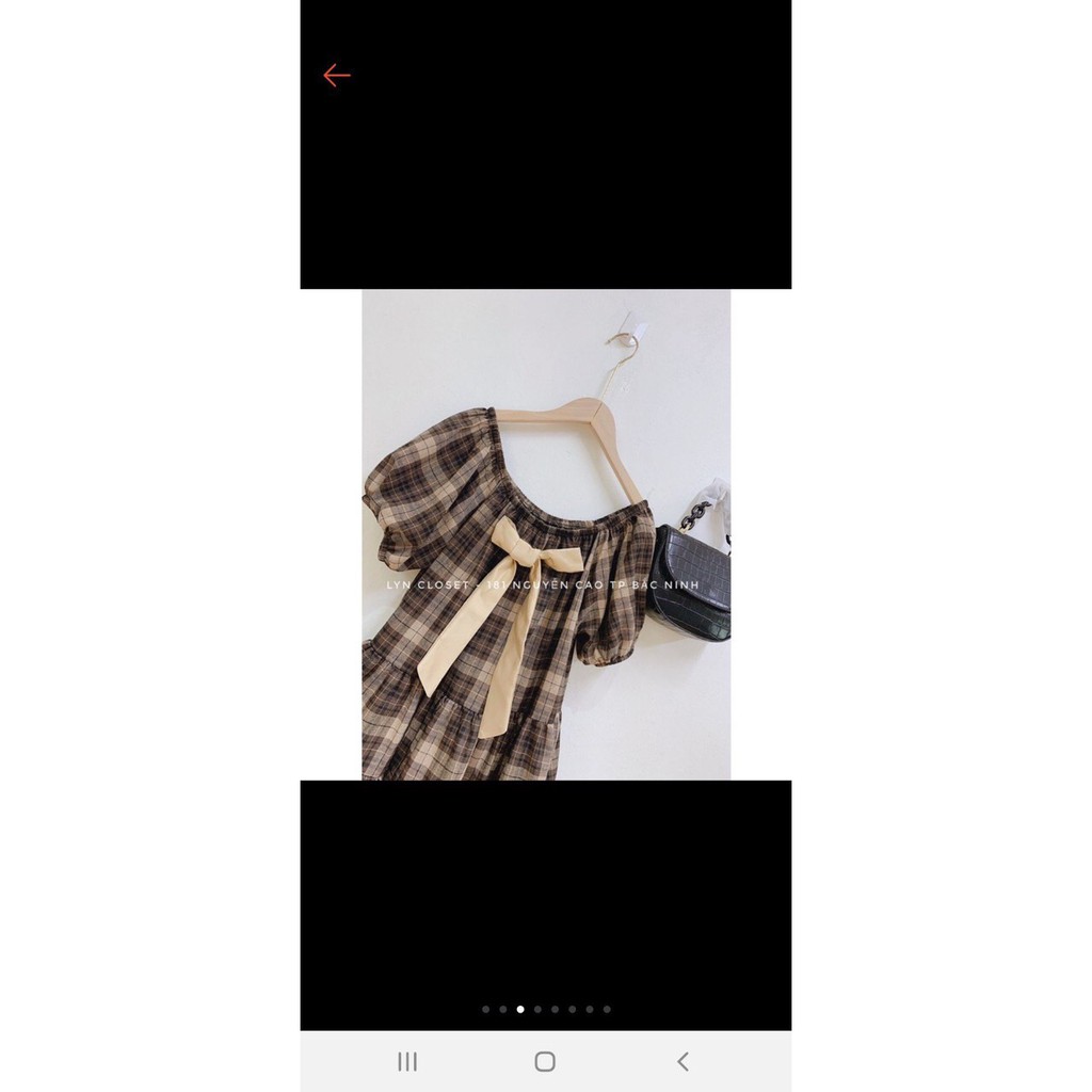 Váy kẻ caro xinh xắn💖FREESHIP💖 đầm trễ vai tiểu thư AD94 | BigBuy360 - bigbuy360.vn