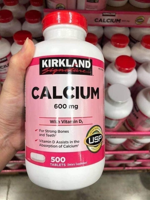 Kirkland Signature Calcium 600mg + D3 500 viên