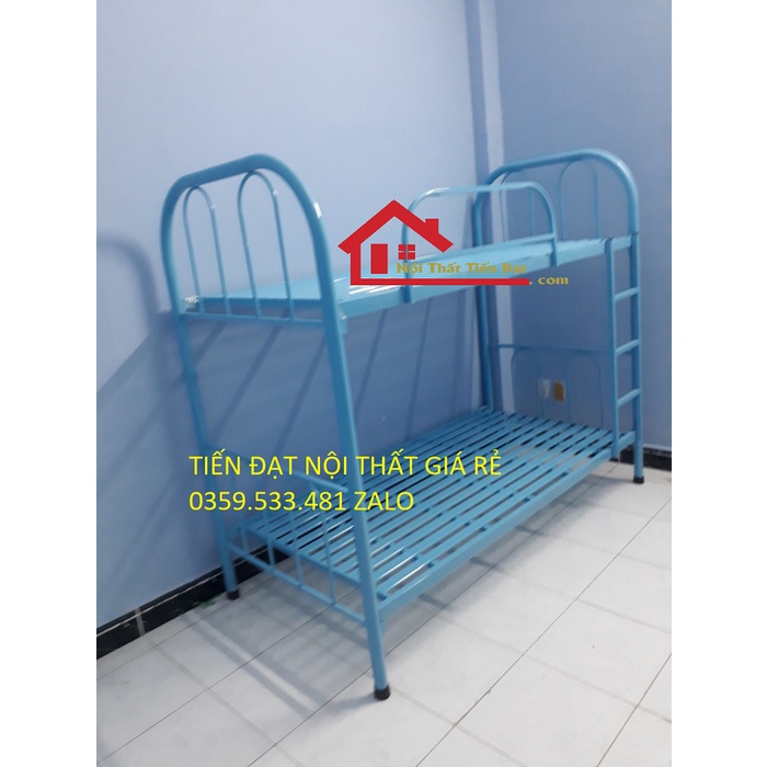 Giường sắt tầng 80cm x 2m  sắt tròn cứng cáp bao ship HCM