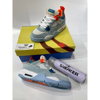 Giày sneaker jordan4 union blue, giày thể thao nam nữ full phụ kiện. tặng kèm tất