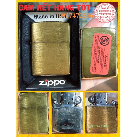 LA MÃ - VỎ BẬT LỬA ZIPPO MÀU VÀNG LOẠI XƯỚC NGANG Mọc La mã | BigBuy360 - bigbuy360.vn