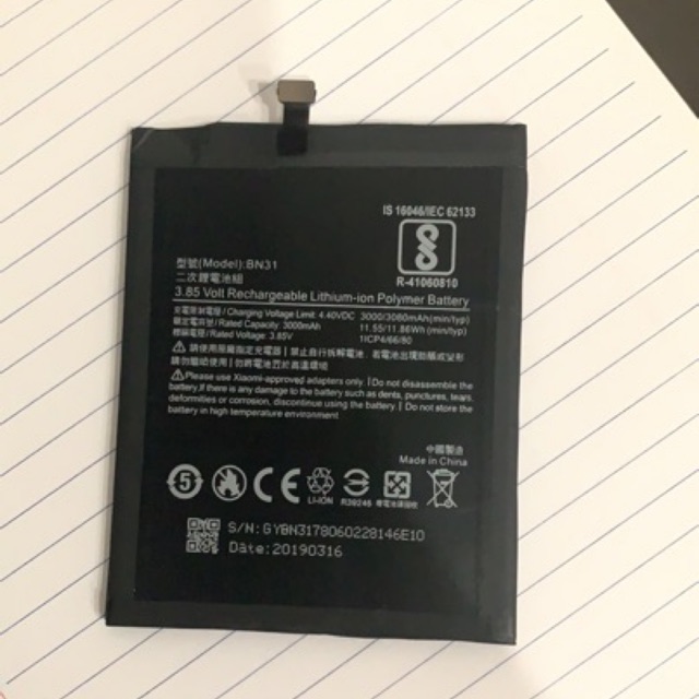 Pin Xiaomi Mi 5x/redmi note 5A/redmi note 5A Prime/BN31/Mi A1/MiA1