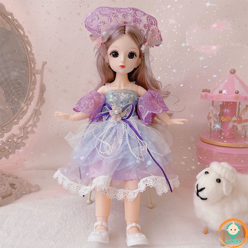 Búp bê barbie 30cm có khớp giá rẻ, đồ chơi cho bé gái thông minh tư duy vận động JUMICO BUB2