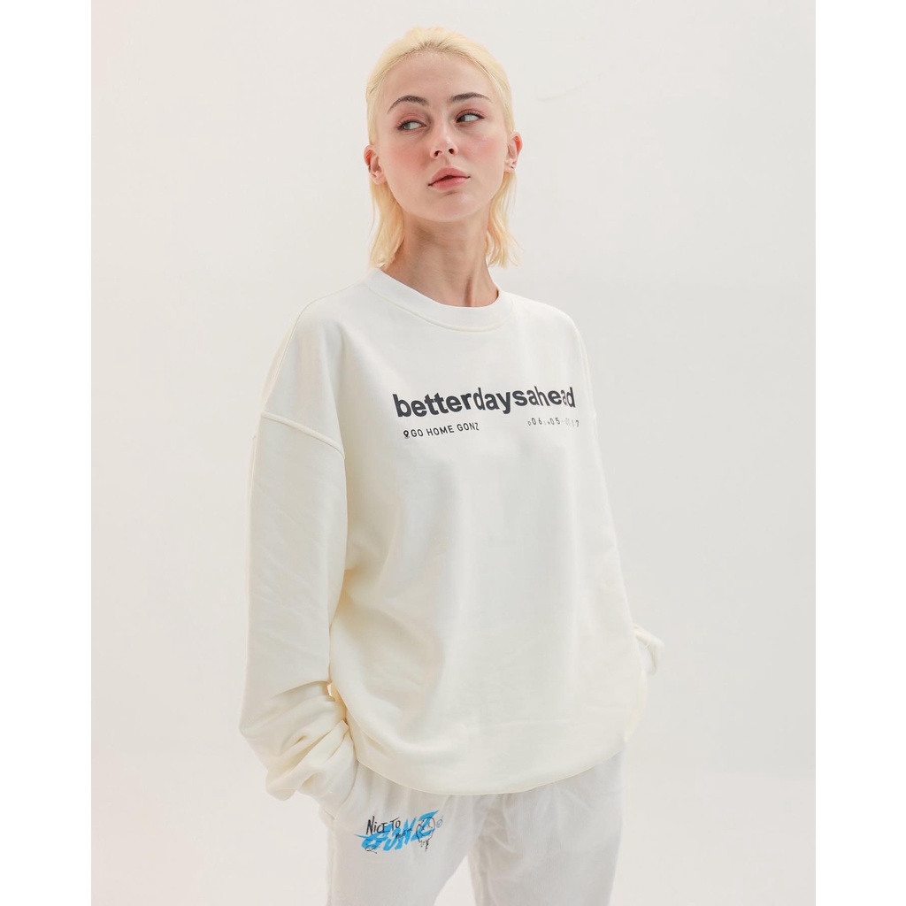 Áo Sweater Form Rộng Mùa Đông Sweater Betterdaysahead Gonz - Màu Trắng