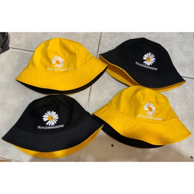 Nón Bucket vành tròn 2 mặt hoạ tiết Hoa Cúc phong cách Ulzzang form unisex cho nam và nữ - B2