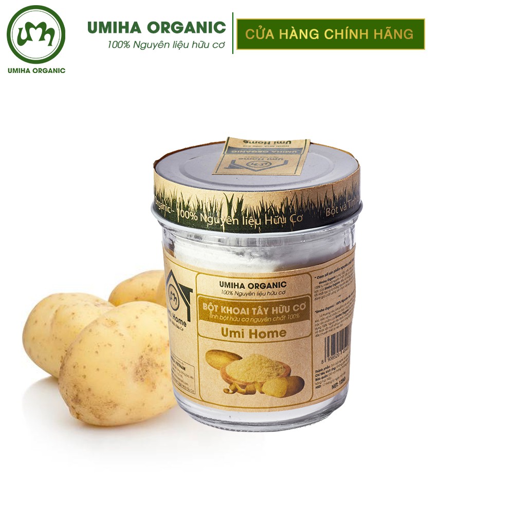 Combo 2 Bột dưỡng da UMIHA gồm Bột Yến Mạch (125g) và Bột Khoai Tây (125g) hữu cơ nguyên chất - Tặng Dầu Thầu Dầu 10ml