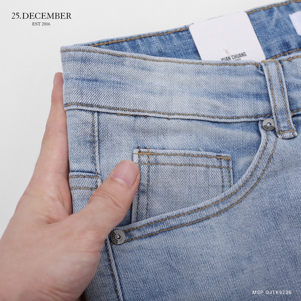 Quần Jean nam màu xanh, chất đẹp, dáng hàn - Thương hiệu 25.December mã QJTK9236 | BigBuy360 - bigbuy360.vn