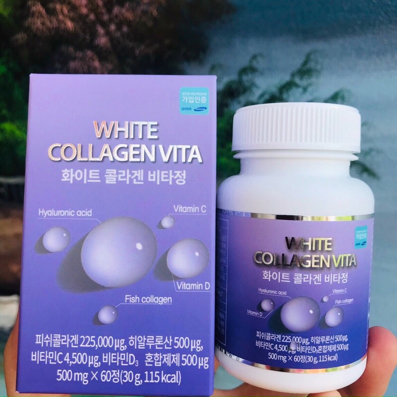 Viên uống trắng da Curcumin White Collagen Vita – Hộp 60 viên