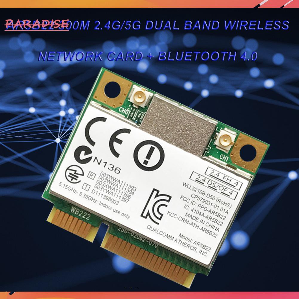Bộ Chuyển Đổi Mạng Không Dây Mini Pci-E 1 300mbps 2.4g / 5g Bluetooth 4.0 Thẻ | BigBuy360 - bigbuy360.vn