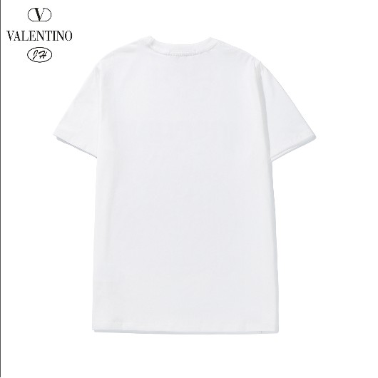 VALENTINO Áo Thun Cotton Tay Ngắn In Họa Tiết Cá Tính Cho Nam Nữ