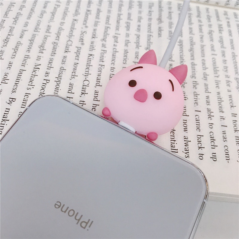 Dụng Cụ Bảo Vệ Dây Cáp USB Bằng Silicon Hình Động Vật Hoạt Hình Dễ Thương