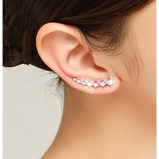 Khuyên tai mạ bạc 925 mặt hoa tuyết ngôi sao ngọc trai nhân tạo nhiều mẫu tùy chọn thời trang Hàn Quốc dành cho nữ