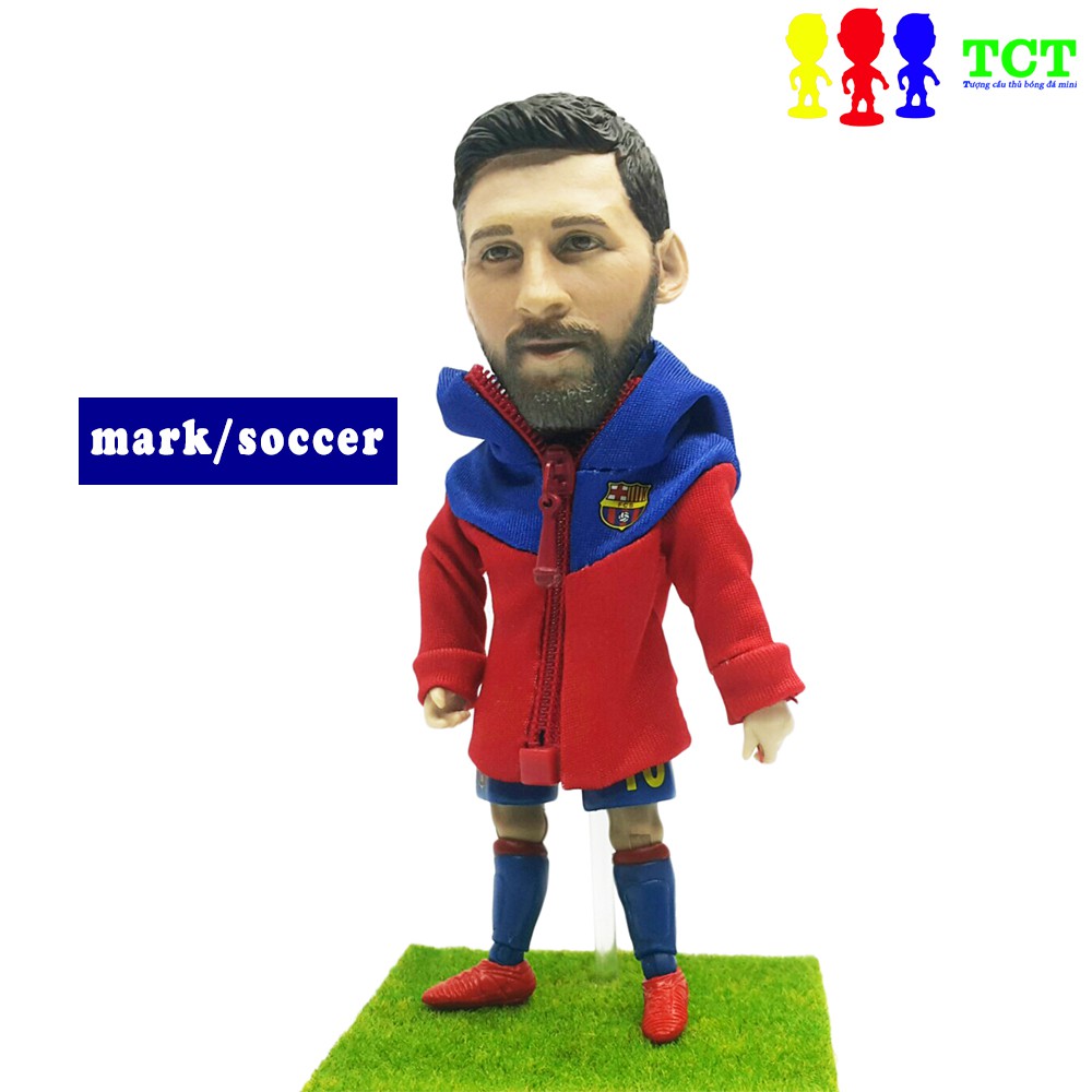 Tượng cầu thủ bóng đá MarkSoccer 13cm Messi - Barcelona thỏa thích tạo dáng