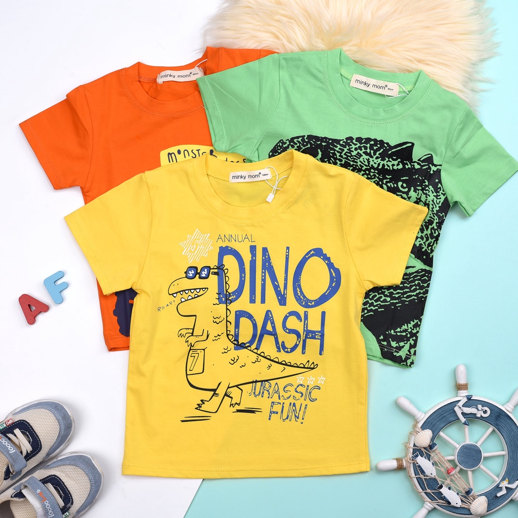 Áo phông cotton Hè Minky mom in hình siêu dễ thương cho bé trai bé gái   Quần áo trẻ em