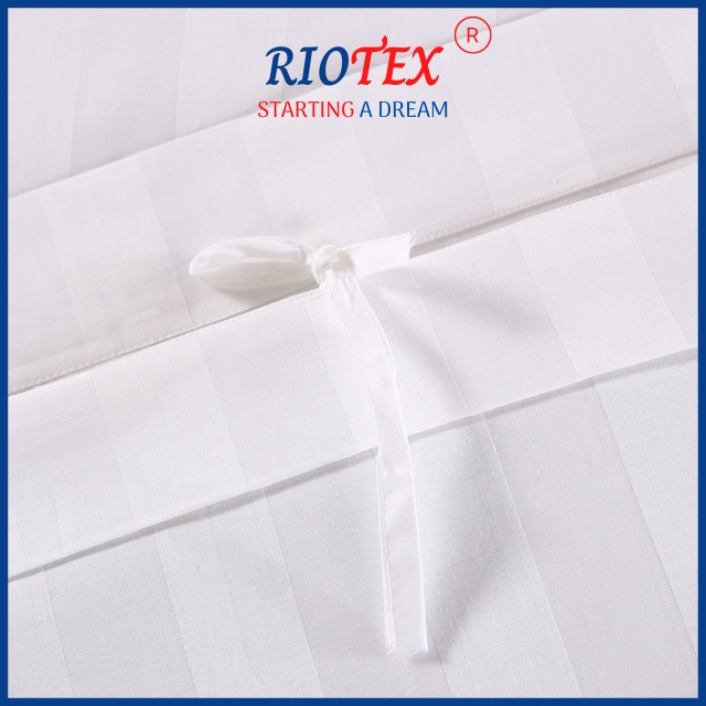 T300 Drap - Ga Cotton Khách Sạn Trắng Sọc T300 Riotex Home 1m/m2/m4/m6/m8/2m2 x 2m Cao Cấp - Ga Cho Nệm Từ 5-35cm