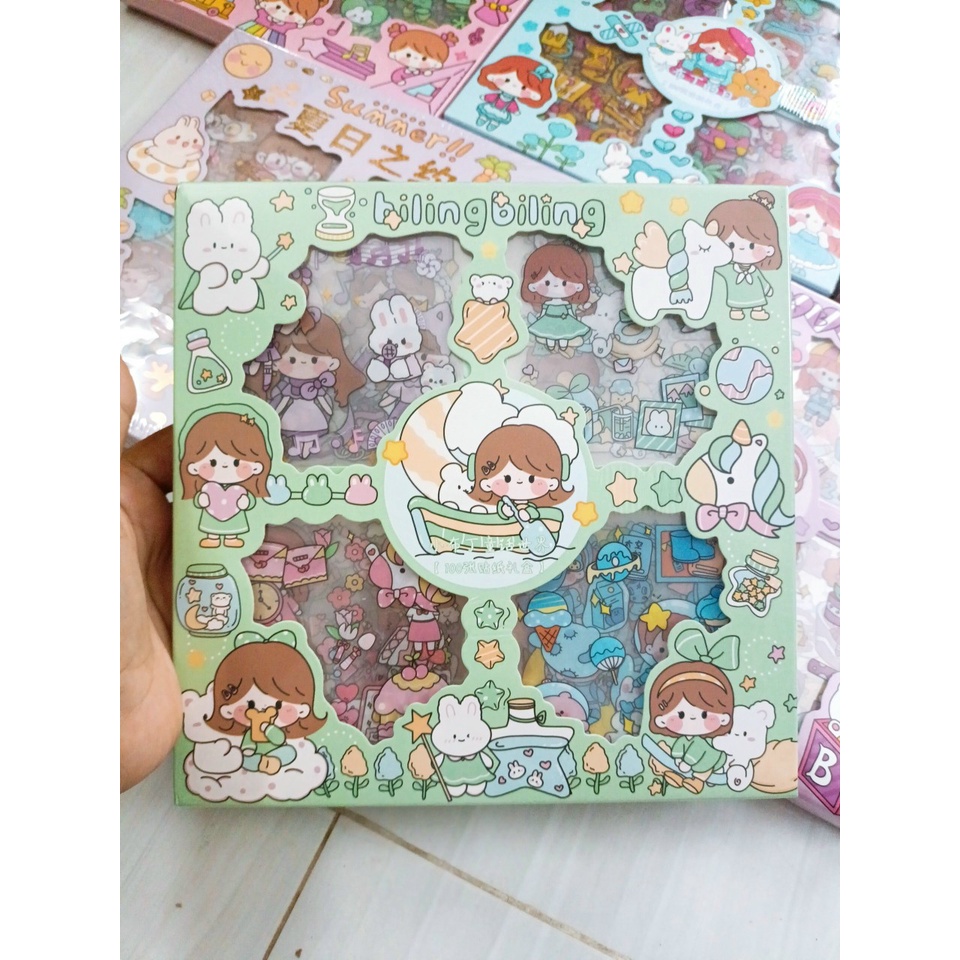 Sticker 100 miếng dán sách vở, đồ dùng, sổ tay nhiều mẫu mã đẹp, dễ thương
