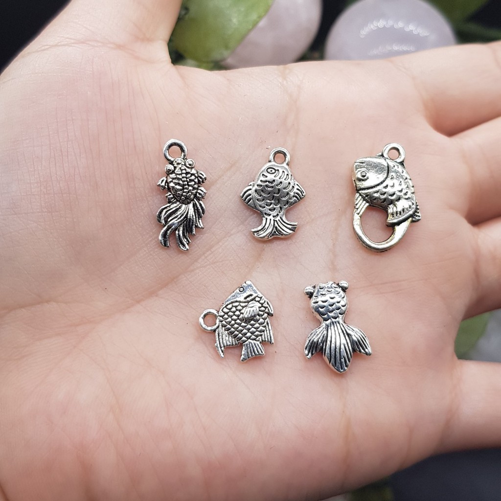 Charm hình Con Cá dạng treo, dạng nối - Mỹ ký (tỉ lệ bạc 5%)