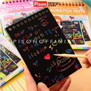 Sổ cào cầu vồng khổ A5 Pison, sổ ghi chú dễ thương 14*20cm - SP0292 - 1 cuốn