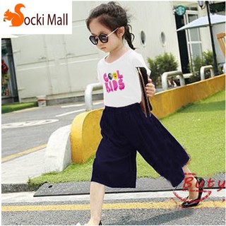 [FREESHIP](Loại 1) Thời trang trẻ em - Đồ bộ bé gái, kiểu quần ống rộng thời trang (Trắng) - Socnaukids (190109)