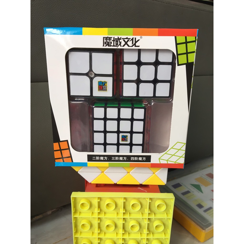 Combo 3 Rubik Moyu Sticker ( 2x2, 3x3, 4x4 ) - Đồ chơi giáo dục Rubik Phát triển IQ