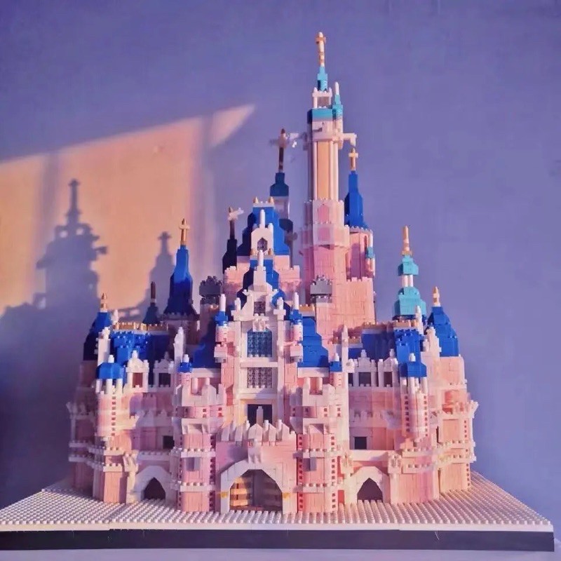 [CÓ SẴN] Đồ chơi xếp hình Lego toà lâu đài Disney màu hồng mô hình lắp ráp trẻ em