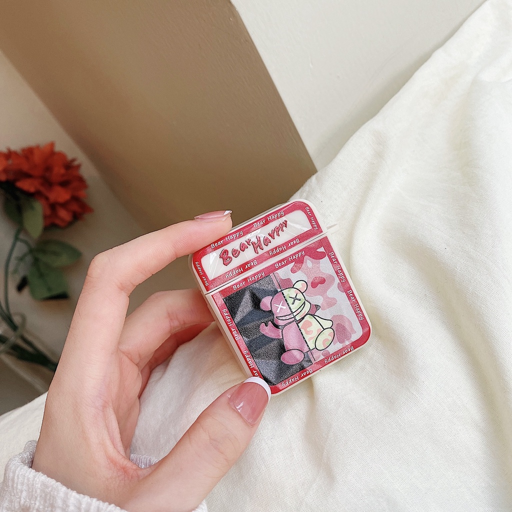 Vỏ bảo vệ hộp sạc tai nghe SPRISE bằng silicon họa tiết gấu thời trang thích hợp cho Airpod 1/2/Pro/3