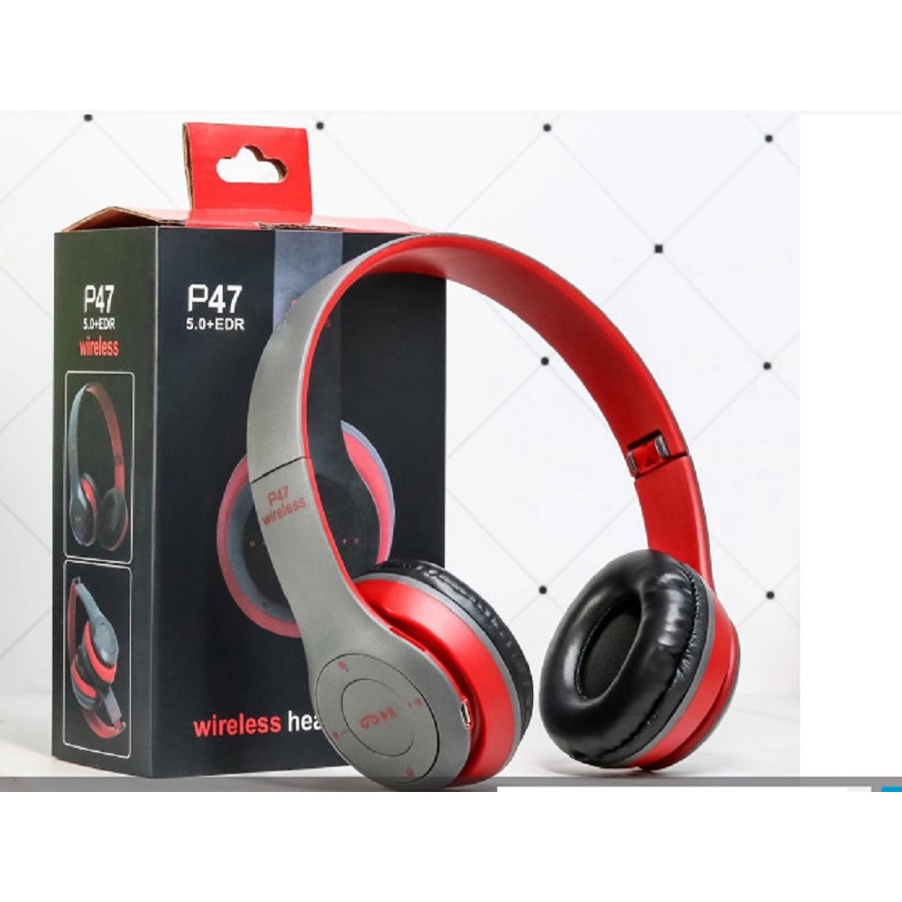 Tai Nghe Chụp Tai Bluetooth P47, Tai Không Dây Có Mic, Có khe Thẻ Nhớ, Âm Bass Cực Chất, Nghe Nhạc Cực Hay -dc2815