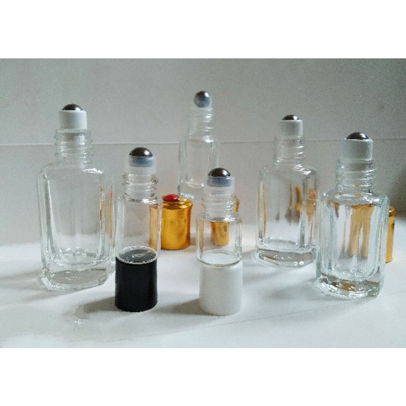 Mẫu 2022 Đẹp Combo 10 Vỏ chai lọ thủy tinh 1/2/3/5/10Ml bi lăn kim loại đựng tinh dầu chiết nước hoa