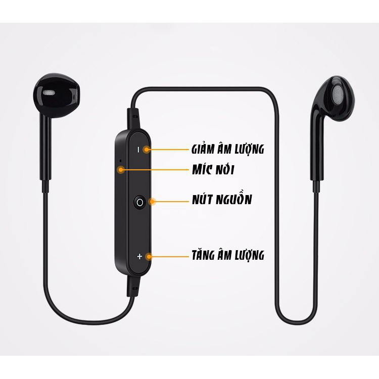 Tai Nghe Bluetooth, Thể Thao S6 Nghe 2 Tai, Kiểu Dáng Iphone, Cao Cấp