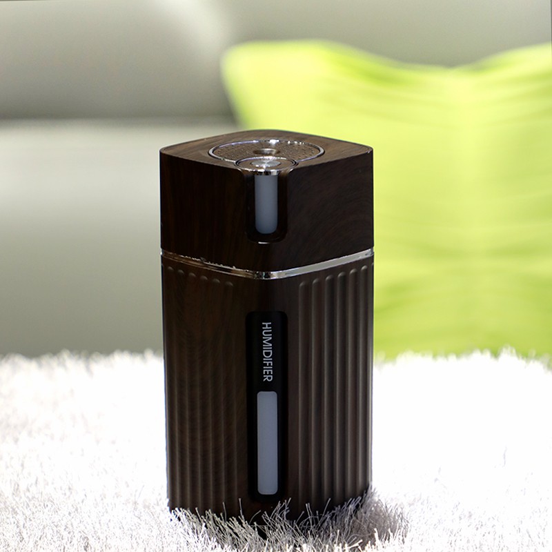 Siêu đẹp - Máy Phun Sương tạo ẩm, khuếch tán tinh dầu vân gỗ - cổng USB dùng cho ô tô,  phòng điều hòa...