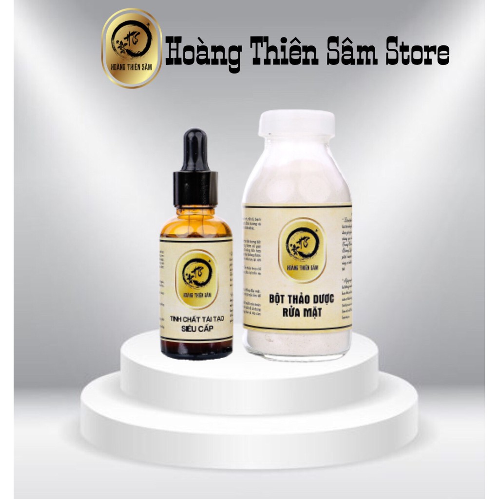 Combo Hoàng thiên sâm ( Bột rửa mặt & Tinh chất tái tạo Hoàng thiên sâm )
