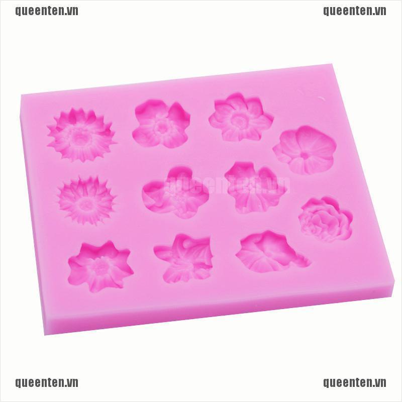 Khuôn trang trí bánh bằng silicon hình bông hoa 3D