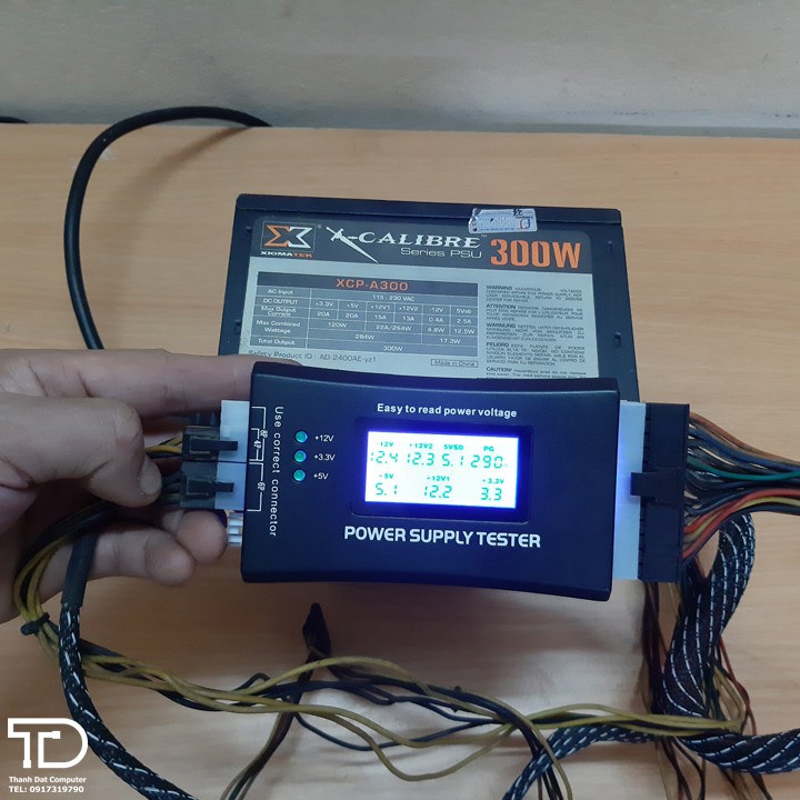 Bộ test nguồn ATX máy tính hiển thị bằng màn hình LCD - Power Supply Tester