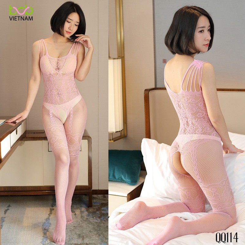 Bộ đồ ngủ sexy liền thân - Đồ lót sexy - các màu đen trắng hồng QQ114 | BigBuy360 - bigbuy360.vn