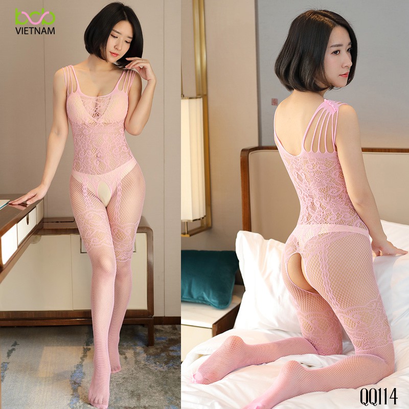 Bộ đồ ngủ sexy liền thân - Đồ lót sexy - các màu đen trắng hồng QQ114