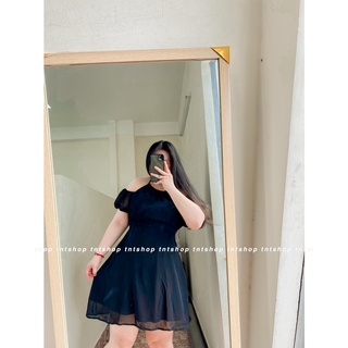 ĐẦM VOAN CỔ YẾM TRỄ VAI [ TNT SHOP BIGSIZE 60KG- 90KG ]