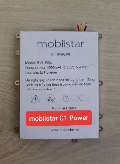 [Mã ELORDER5 giảm 10K đơn 20K] Pin mobiistar C1 Power (BW-400c)