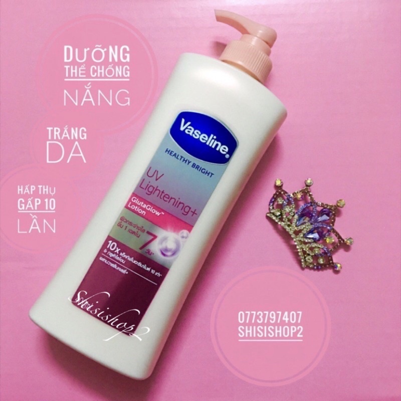 💐(Mẫu mới) Dưỡng thể Vaseline Healthy Lightening 10X chống UV Thái Lan 380ml