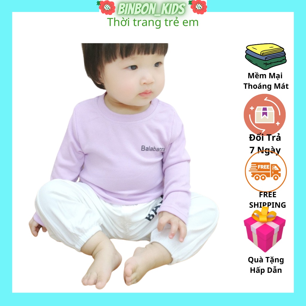 Áo giữ nhiệt dài tay in chữ love baby cho bé trai, bé gái cotton dày dặn phong cách Hàn Quốc BINBON KIDS